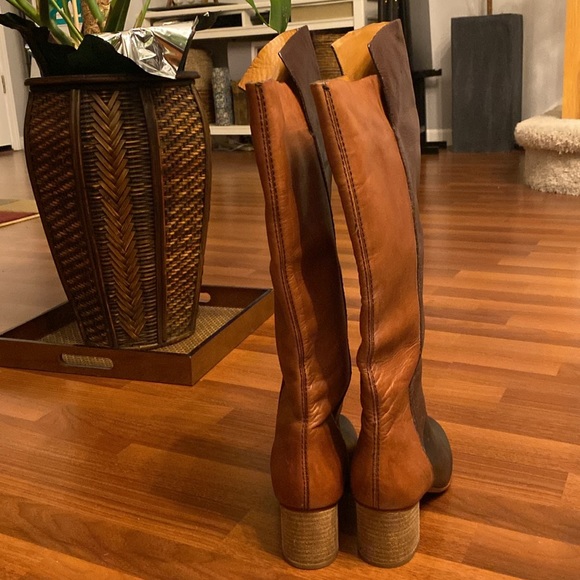 Anthropologie Leifnotes Color Block Knee Length Boots, block heel, size 38 - Picture 5 of 7